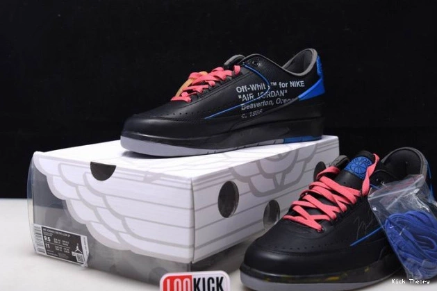 Kick Theory DJ4375-004 SP Jordan 2 Black Low Retro Blue Off-White 0807